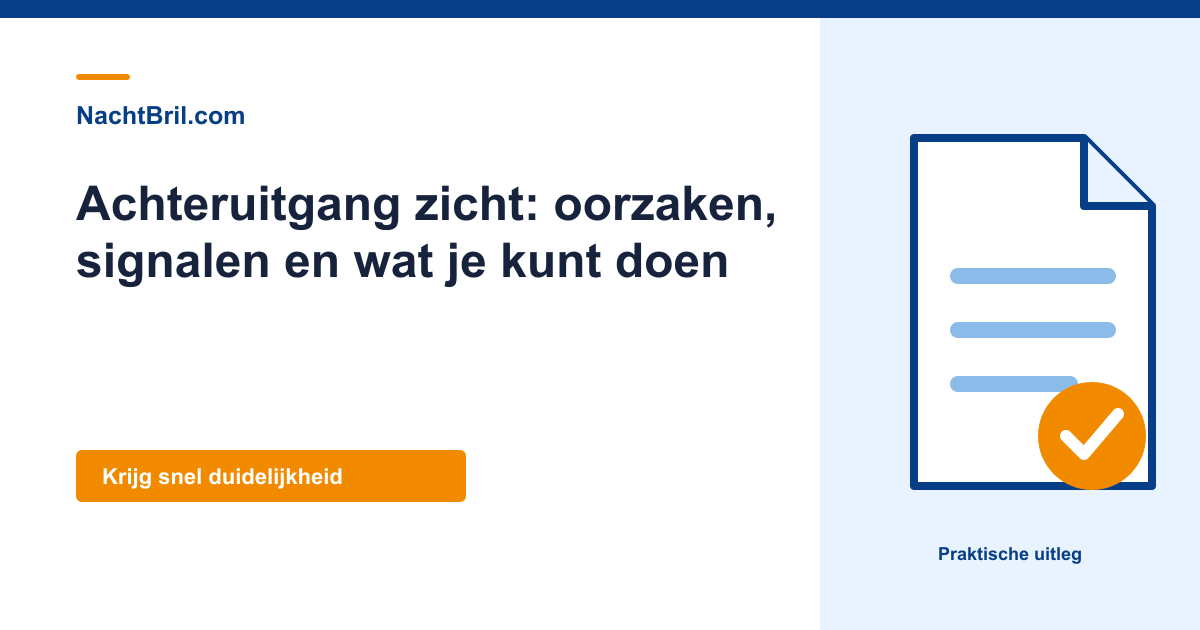 Achteruitgang zicht: oorzaken, signalen en wat je kunt doen