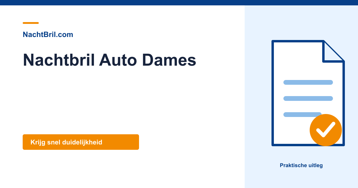 Nachtbril Auto Dames